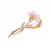 Flyshadow Elegant Ginkgo biloba Hair clips Women exquisite Metal flowers One-way clip Fashion Sweet Ponytail Claw Clip Accessories