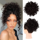 Flyshadow Large Puff Messy Hair Bun Elastic Drawstring Loose Wave Curly Ponytail Extension Synthetic Hair Chignon for Women Daily Use