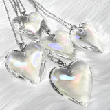 Flyshadow Y2K Accessories Transparent Laser Heart Necklace Punk Aesthetic Clapper Pendant Necklace Women Egirl Jewelry Goth Grunge Chains