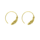 Flyshadow Pair Korean Ear of Wheat Metal Circle Hoop Earrings Hook Jewelry for Women Fashion Vintage Personality Party Wholesale