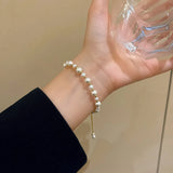 Flyshadow Natural Baroque Pearl Bracelet For Womencasual Fine Jewelry In Elegant French Style With Free Size Adjustable Chain Best Gifts