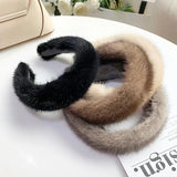 Flyshadow Women's Girls Hair Strap Plush Mink Hair Hoop Candy Color Hair Hoop Wide Edge Headband Versatile Fashion and Simplicity