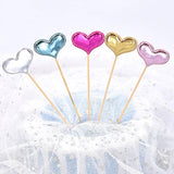 Flyshadow 50pcs Cake Topper Crown Heart Star Head Birthday Decoration Fruit Dessert Toothpick Baby Shower Wedding Party Supplies