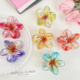 Flyshadow 6 Colors Floral Grab Hair Clips Bohemia Petal Shape Egg Flower Claw Clips Sweet Women Gradient Crab Clamp Girls Hair accesorios