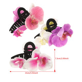 Flyshadow Phalaenopsis Large Size Hair Claw Clip Girls Simple Pink Purple Hair Clip Crab Fashion Women Ponytail Shark Clip Hair Claw