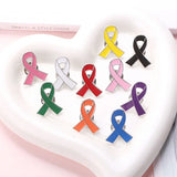 Flyshadow Yellow Ribbon Health Peace Enamel Pins Breast Cancer Red Hope Expectation Prevention Safe Return Badge Brooches For Relatives