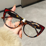 Flyshadow Vintage Cat Eye Glasses Frames For Women Optical Designer Luxury Anti Blue Light Computer Glasses Fashion Ladies Eyeglasses 2024