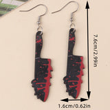 Flyshadow Punk Gothic Terror  Blood Knife Acrylic Drop Earrings For Women Personalized Fashion Halloween Jewelry Gifts Accessories