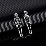 Flyshadow New Halloween Skull Skeleton Drop Earrings for Women Fashion Trend Gothic Jewelry Gift Hip Hop Rock Cool Dropped Earrings Men