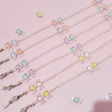 Flyshadow Popular Jewelry Macaron Candy Glasses Chain Versatile Necklace Beaded Bow Mask Chain Anti Falling Hanging Chain