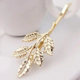 Flyshadow Creative Shape Leaf Olive Branches Wedding Hair Accessories Olive Branches Leaves Bride Hairpin Side Folder Jewelry Hairwear