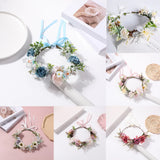 Flyshadow Pink and white pastoral small fresh flower wreath hair hoop fairy gas rose flower flower headdress, retro antique style flower w