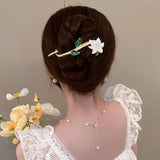 Flyshadow New Elegant Bellflower Frog Buckle Hairpin Metal Ponytail Hair Clips Sweet Hair Claw Fashion Headwear ACCESSORI FOR GIRL