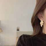 Flyshadow Trendy Long Exaggerated Hanging Earrings for Women Multi-layers Irregular Metal Piece Pendants Drop Earrings Jewelry Gifts