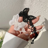 Flyshadow Simple Lace Butterfly Choker for Women Sexy Black White Lace Necklace Fashion Lady Neck Jewelry Accessories Collar