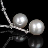 Flyshadow Luxury Long Crystal Tassel Imitation Pearl Dangle Earrings for Women Silver Color Wedding Earing Unique Design Jewelry