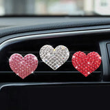 Flyshadow Heart-shaped Car Air Outlet Clip Creative Rhinestone Car Air Conditioning Air Outlet Perfume Decoration Clip Car Accessories