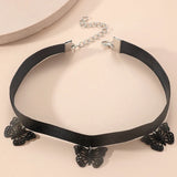 Flyshadow Black Velvet Lace Butterfly Choker Necklace Women Sexy Collar Goth Neck Accessories Fashion Party Jewelry Lady Necklaces