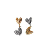 Flyshadow Asymmetrical Heart-shaped Metal Pendant Earrings European And American Style Personalized Fashion Stud Earrings Girls Jewelry