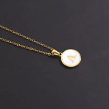 Flyshadow Minimalist Initial Enamel White A-Z Letter Necklace for Women Gold Color Alphabet Pendant Chain Jewelry Girls Birthday Gifts