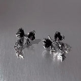 Flyshadow Y2K Bowknot Zircon Stud Earrings for Women Fashion Korean Silver Color Pink Crystal Personality Earring Girl Party Jewelry Gifts