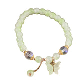 Flyshadow Colorful Crystal Bangle with Butterfly Unique Beads Bracelet for Women Freshman's Choice Free Shipping Girl's Birthday Gifts