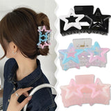 Flyshadow Korean Style Girl Y2K Star Hair Clips Claw Women Acrylic Acetic Acid Shark Clip Fashion Cool Headwear Hair Accessories Female