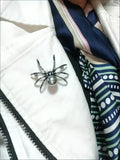 Flyshadow Exaggerated Black White Spider Creative Brooch Men Women Party Clothes Scarf Accessories Pin Brooches Gift