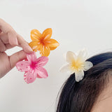 Flyshadow 1Pc Cute Mini Flower Hair Claw Sweet Gradient Acrylic Hairpins For Women Girls Bangs Barrettes Hair Accessories Headwear Gifts