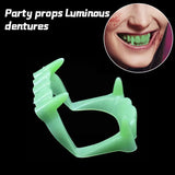 Flyshadow 1/10Pcs Halloween Vampire Denture Luminous Fake Teeth Dress Up Props Horror Zombie Teeth Grim Reaper Braces Glow Party Supplies