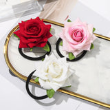 Flyshadow 2pcs/set Rose Hair Ropes For Women Party Festival Hair Rubber Bands Scrunchies Girls Ladies Temperament Hair Accessories