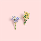 Flyshadow New Elegant Sunflower Brooches Enamel Pins Metal Daisy Flower Pin For Women Clothes Backpack Badge Jewelry Gifts