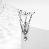 Flyshadow Chain Belly Button Ring Dangle Navel Piercing Ring Wings Belly Ring Zircon Navel Ring Body Piercing Jewelry Umbilical Pircing