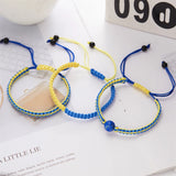 Flyshadow Charm Yellow Blue Ukraine Bracelets For Women Men Handmade Ukrainian Flag Color Woven String Bracelet New Design Couple Jewelry