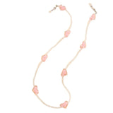 Flyshadow Popular Jewelry Macaron Candy Glasses Chain Versatile Necklace Beaded Bow Mask Chain Anti Falling Hanging Chain