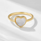 Flyshadow original fine jewelry ring love heart shell 14k gold plated rings for women Valentine Day present