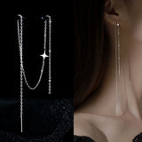 Flyshadow 1Pc Needle Long Tassel Star Ear Line Drop Earrings Fashion Women Fine Jewelry Earrings for Girls Party Gift