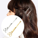 Flyshadow 1pc Creative Mini Scissors Shape Hairpin Punk Style Metal Hair Barrette Women Girls Simple Bangs Side Clip Hair Accessory