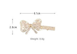 Flyshadow South Korean Light Luxury Women's Jewelry Zircon Inlaid Temperament Bowknot Hollowed Diamond Hairpin Fashion Elegant Headwear