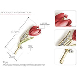 Flyshadow Elegant Tulip Rhinestone Flower Brooch Pin Crystal Costume Jewelry Clothes Accessories Jewelry Brooches Gift  Wedding Pins