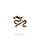 Flyshadow Vintage Chinese Dragon Shaped Totem Brooch New Personality Men's Zodiac Pin 2024 Zodiac Fashion Niche Suit Shirt Accessories