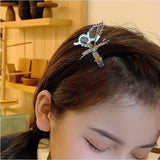 Flyshadow Creative Fashion Headwear Ancient Style Edge Clip Butterfly Hair Clip Trembling Branch Simulation Sweet Girl Metal Hair Clip