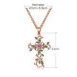 Flyshadow Retro Vine Entwined Cross Necklaces For Women Elegant Fashion Zircon Clavicle Necklace Religious Jewelry Gift