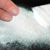 Flyshadow 0.1mm Ultra Fine Flurries Opal Whites Glitter,Iridescent white glitter ,Premium White Colorful Dust for Glitters French Nails