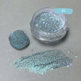 Flyshadow 1Box Silver Laser Semi-Solid Magic-Mirror Nail Powder Metallic Holographic Glitter Mirror Nails Dust Gel Polish Chrome Decoratio