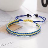 Flyshadow Charm Yellow Blue Ukraine Bracelets For Women Men Handmade Ukrainian Flag Color Woven String Bracelet New Design Couple Jewelry