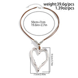 Flyshadow Exaggerated Heart Pendant Necklace For Women Holiday Party Adjustable Rope Chain Necklace Large Heart On The Neck Accessories