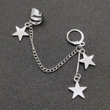 Flyshadow Personalized Fashion Chain Star Earrings Pendant C Ear Cuff Non Piercing Ear Ear Clip Men Women Party Punk Earrings Jewelry Gift