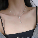 Flyshadow Cute Shiny Diamond Star Charm Choker Necklace Summer Elegant Hollow Design Pentagram Necklace Christmas Gifts