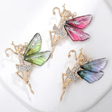 Flyshadow Fashion Angel Inlaid Zircon Brooch Alloy Rhinestone Sequin Corsage for Women Butterfly Dragonfly Bee Brooch Insect Jewelry Gifts